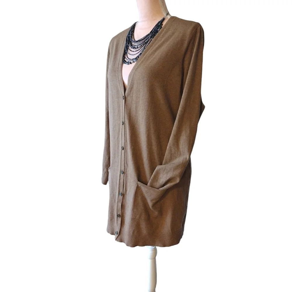 Maurices Brown Solid Tunic Button Front Boyfriend… - image 7